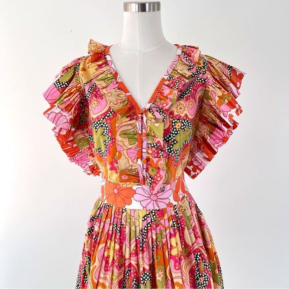 CeliaB Floral Lirio Flutter Sleeve Mini Dress Size XS - Picture 6 of 13